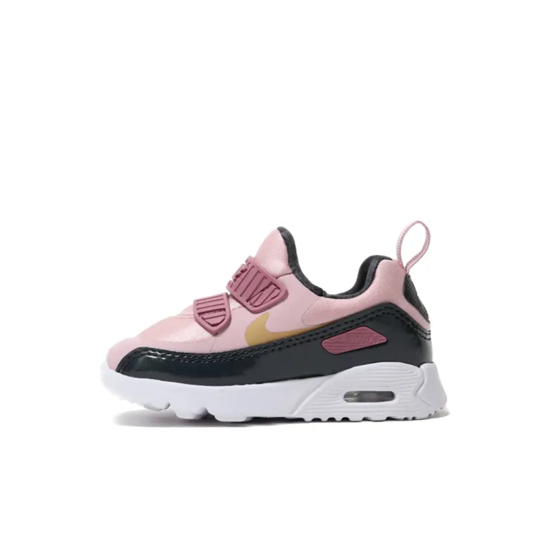 Nike Air Max 90 Anti-Slip Wear-Resistant Low-Top Toddler Shoes Black Pink Infant And Toddler-0