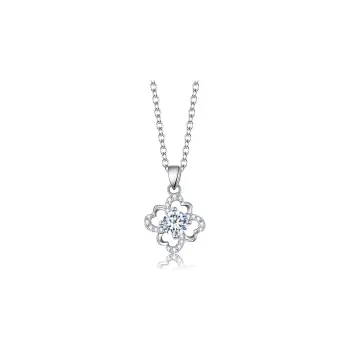 KADER Lucky Four Leaf Clover Series S999 Silver Necklaces Women's Pure White Gift For The Festival Good Luck Box