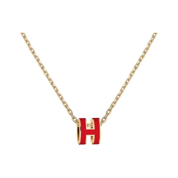 HERMES POP H Collection Metal Necklaces Women's Gold Chain