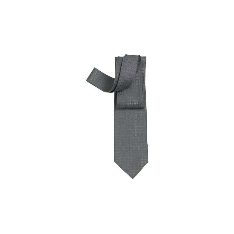 HERMES Silk Ties Unisex Steel Gray-0