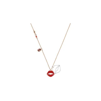 Swarovski Mine Lip Collarbone Chain Necklaces Women's Rose Gold
