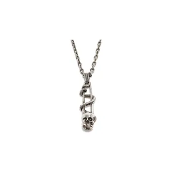 Alexander McQueen Necklaces Men Antique Silver