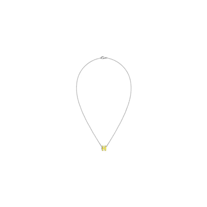 HERMES Pop H Necklace Collection Palladium Plated Necklaces Women's Silver-1