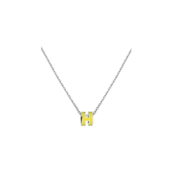 HERMES Pop H Necklace Collection Palladium Plated Necklaces Women's Silver
