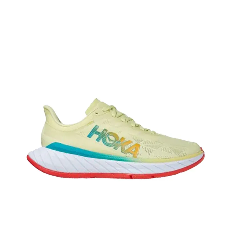 HOKA ONE ONE Carbon X 2 Luminary Green Hot Coral Women's-2