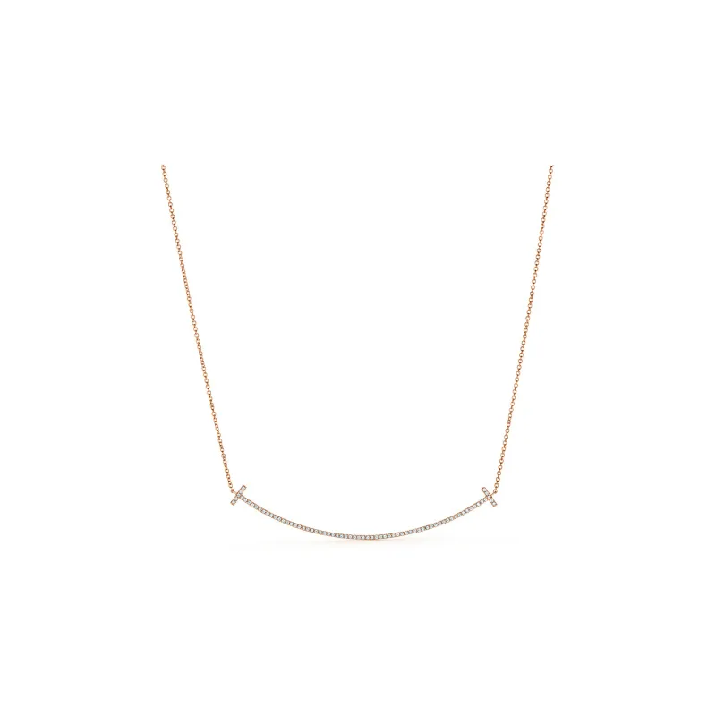 TIFFANY & CO. T 18K Rose Gold Necklaces Women's Rose Gold-2