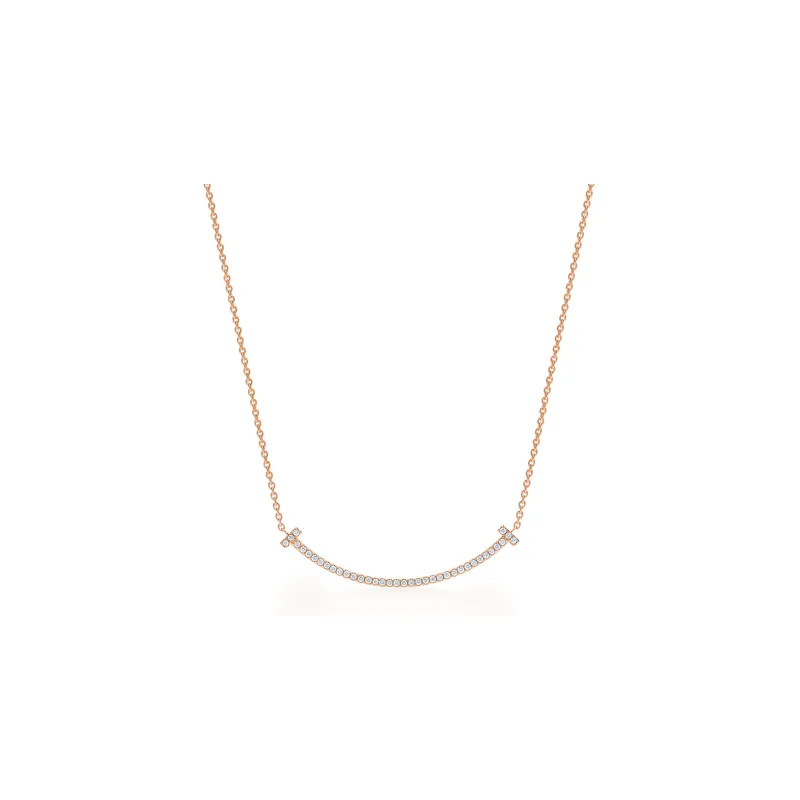 TIFFANY & CO. T 18K Rose Gold Necklaces Women's Rose Gold-3