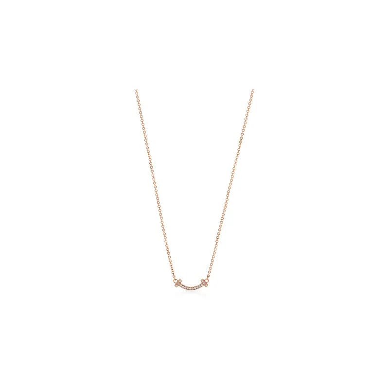 TIFFANY & CO. T 18K Rose Gold Necklaces Women's Rose Gold-0