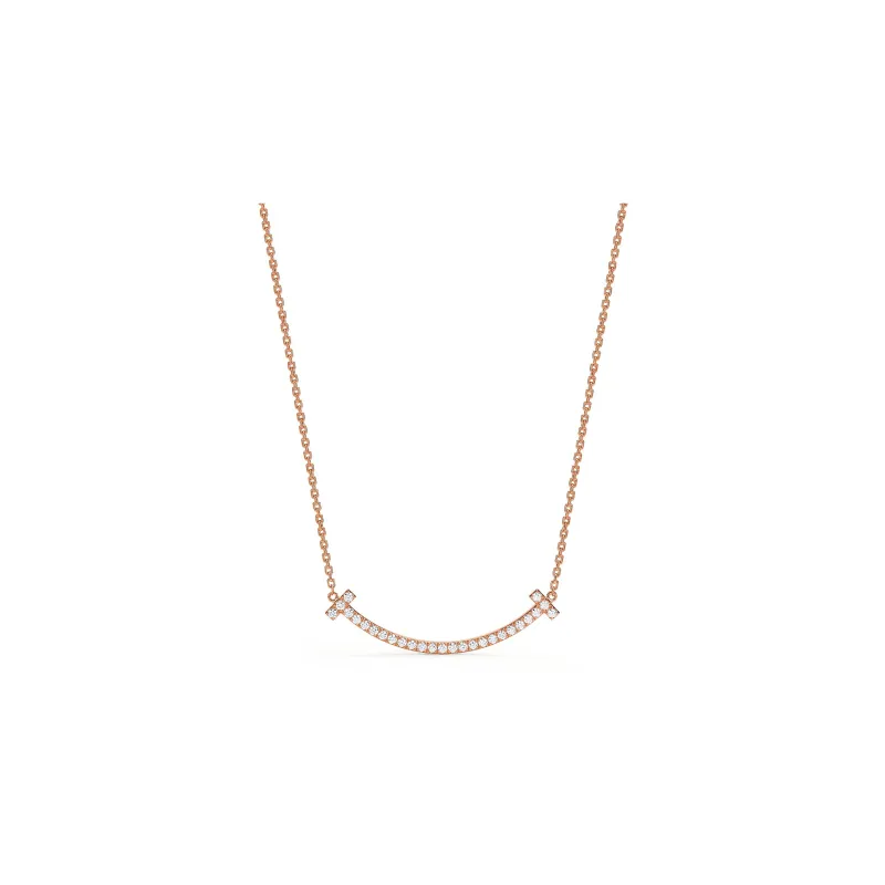 TIFFANY & CO. T 18K Rose Gold Necklaces Women's Rose Gold-1
