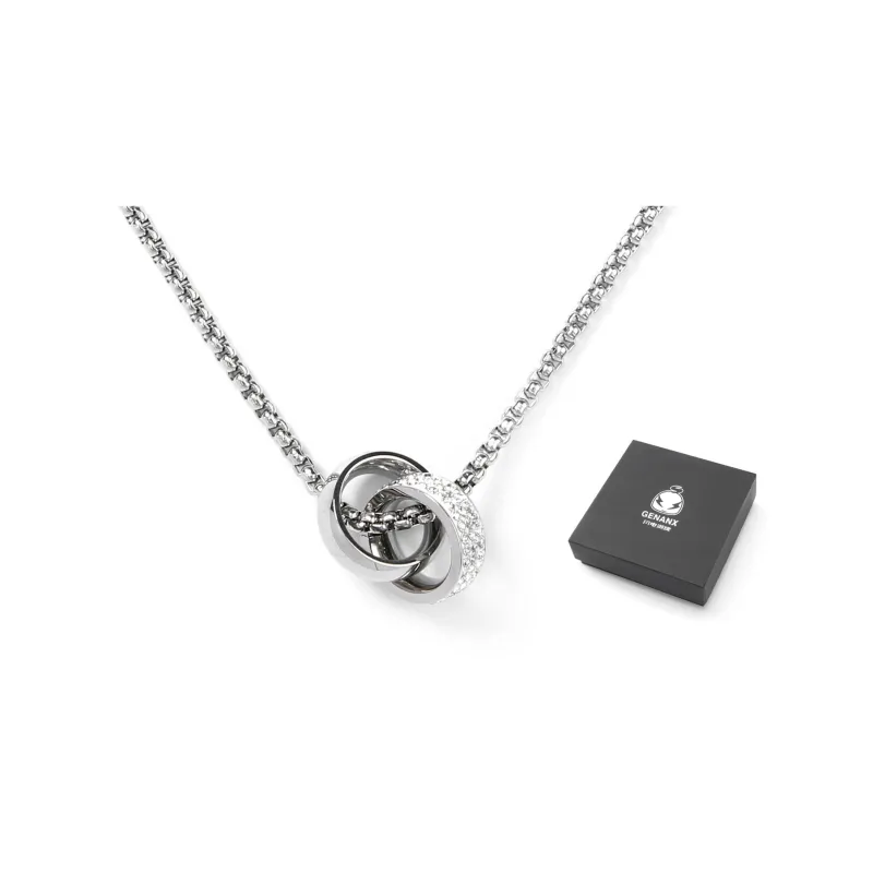 GENANX Necklaces Unisex Silver White-0