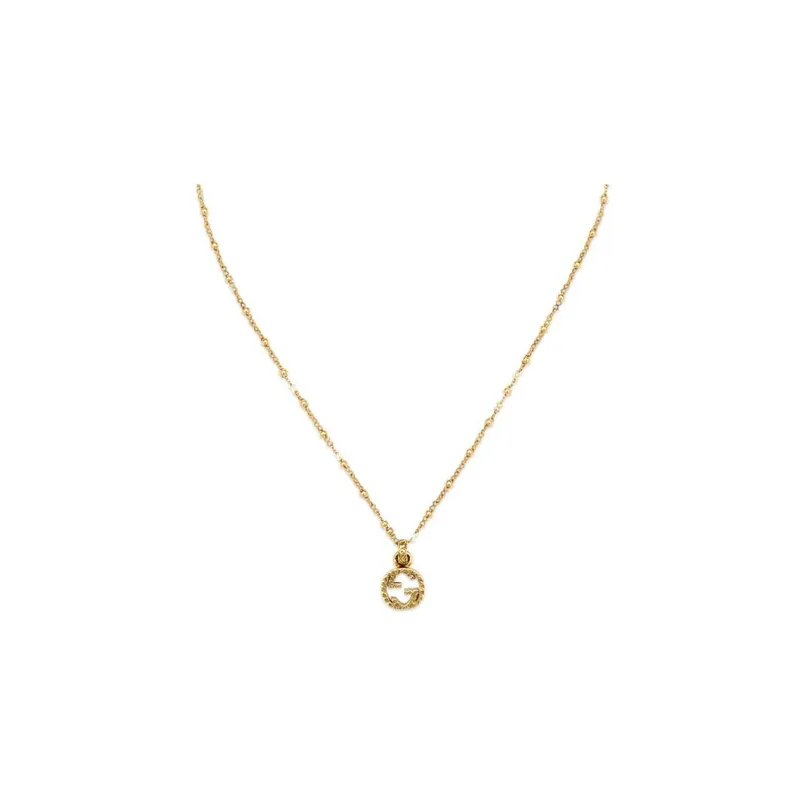 GUCCI 18kt Gold Interlocking Necklace-1