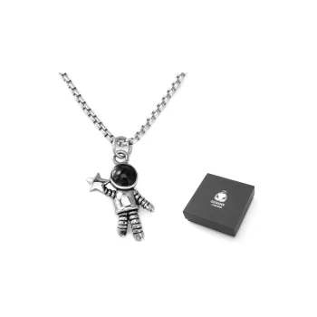 GENANX Titanium Steel Necklaces Unisex Silver White