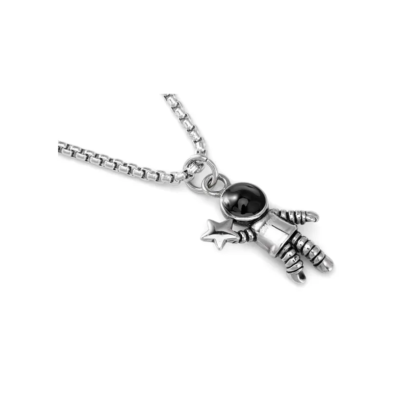 GENANX Titanium Steel Necklaces Unisex Silver White-2