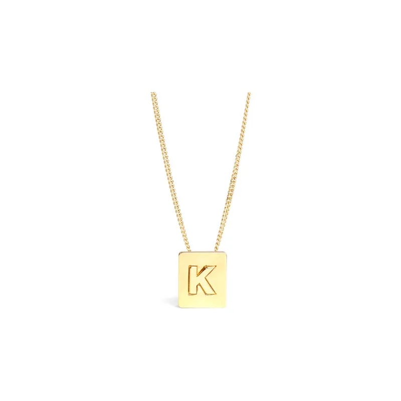 CELINE Alphabet K Necklace In Brass With Gold Finish-0