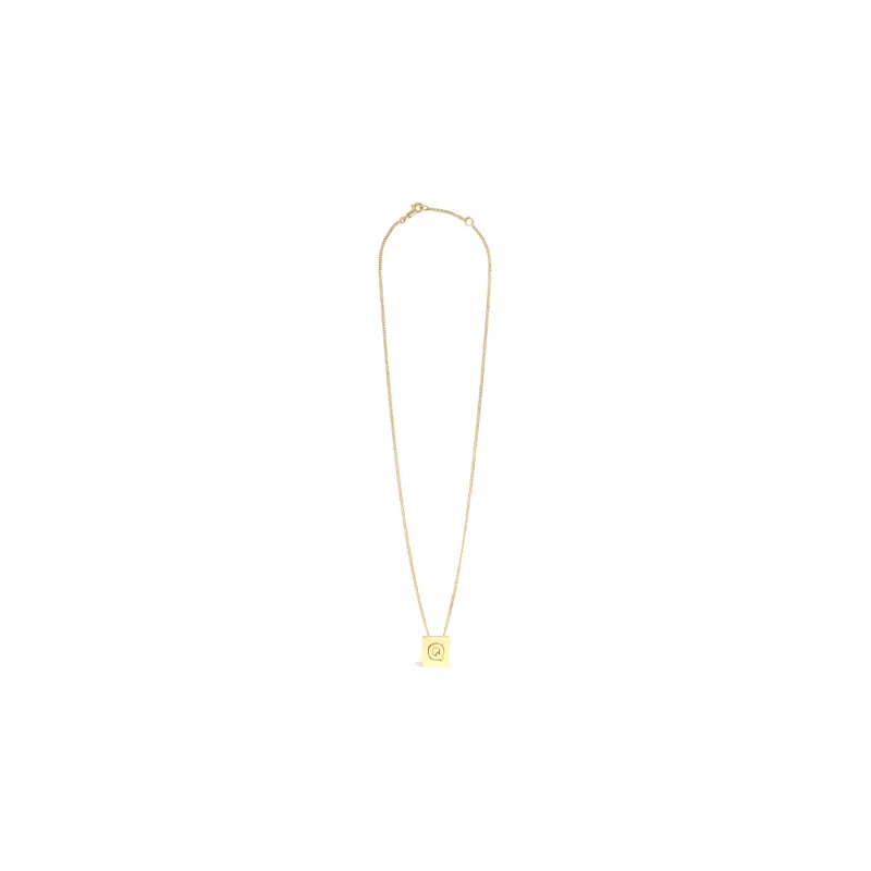 CELINE Alphabet Q Necklace In Brass With Gold Finish-1