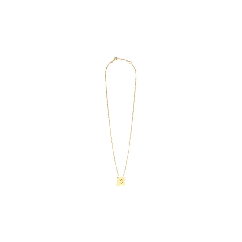 CELINE Alphabet K Necklace In Brass With Gold Finish-4