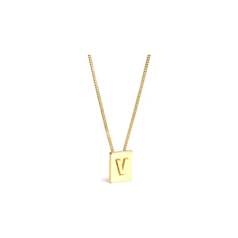 CELINE Alphabet V Necklace In Brass With Gold Finish-1