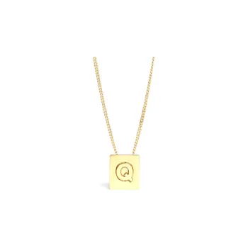 CELINE Alphabet Q Necklace In Brass With Gold Finish