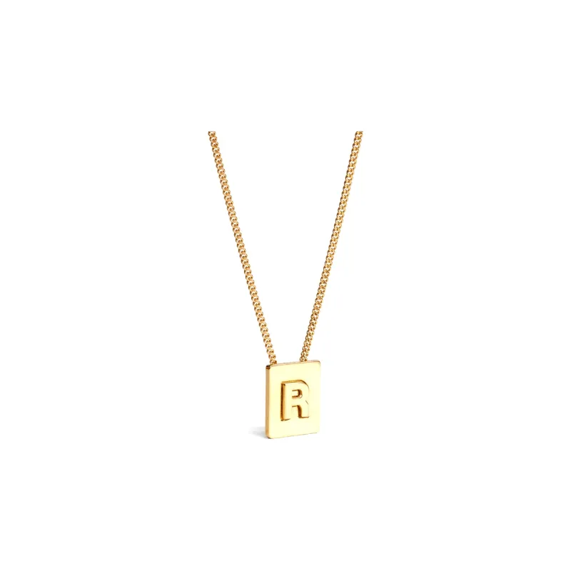 CELINE Alphabet R Necklace In Brass With Gold Finish-1