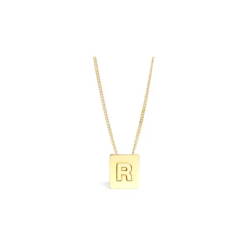 CELINE Alphabet R Necklace In Brass With Gold Finish