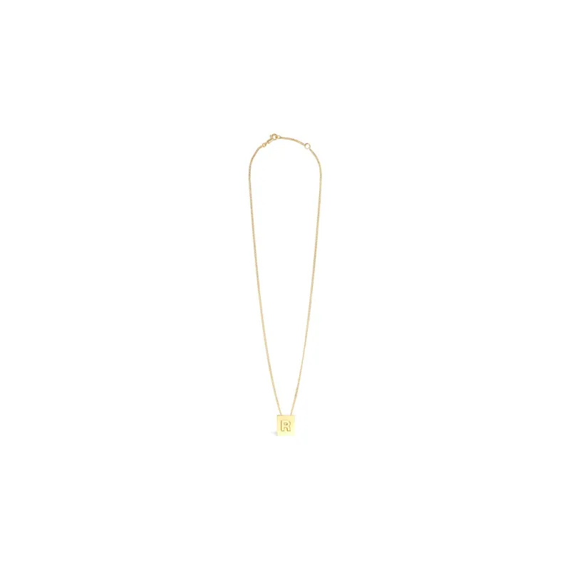 CELINE Alphabet R Necklace In Brass With Gold Finish-2