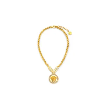 VERSACE Medusa Greca Embellished Chained Necklace