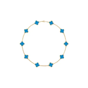 Van Cleef & Arpels Alhambra Four Leaf Lucky Series 18K Gold Necklaces Women's Gold