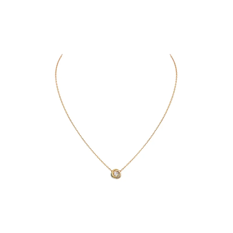 Cartier 2010s 18K Gold Trinity Diamond Necklace-1