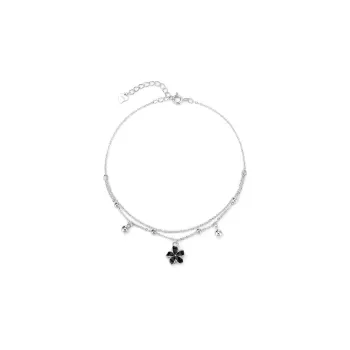XXOFF 925 Sterling Silver Anklets Women's Silver White