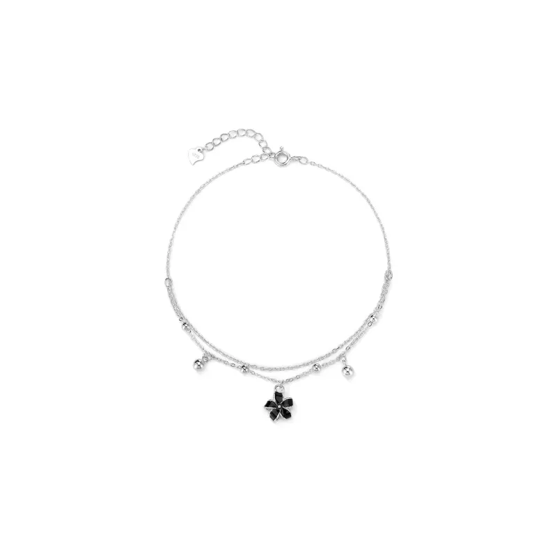 XXOFF 925 Sterling Silver Anklets Women's Silver White-0
