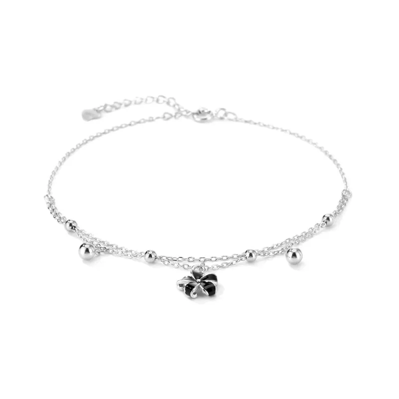 XXOFF 925 Sterling Silver Anklets Women's Silver White-2
