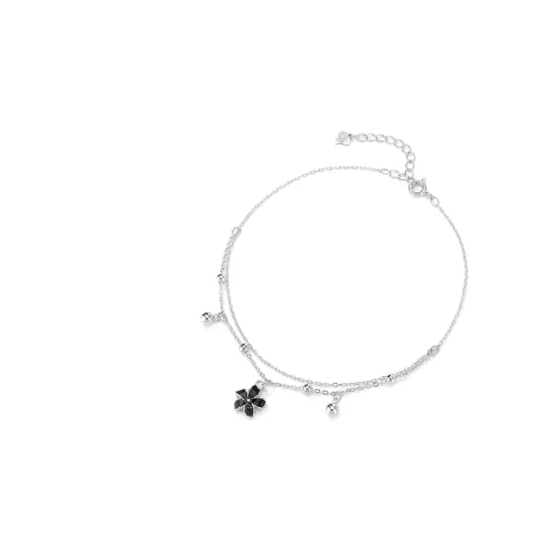 XXOFF 925 Sterling Silver Anklets Women's Silver White-1