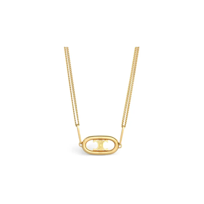 CELINE Triomphe Necklace In Gold Brass-0