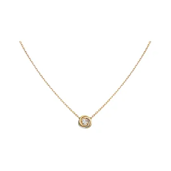 Cartier 2010s 18K Gold Trinity Diamond Necklace