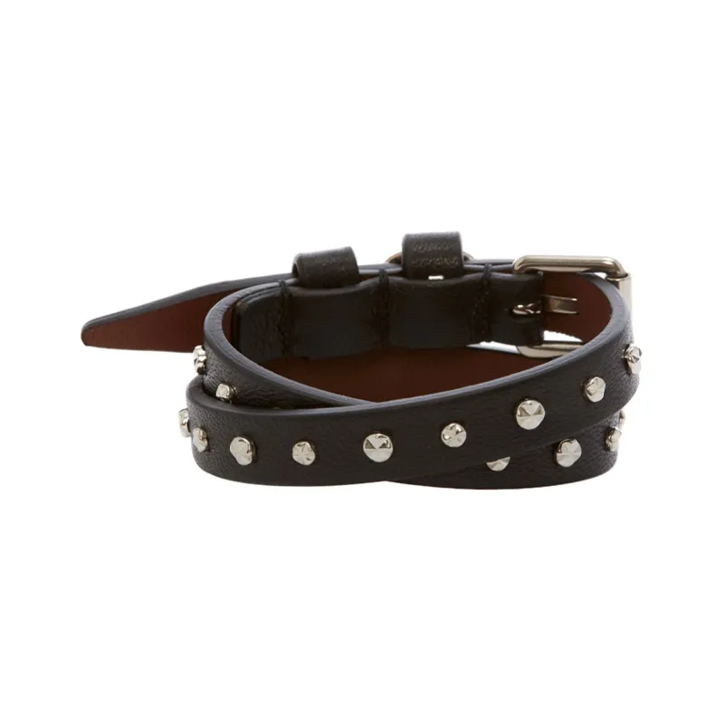 Alexander McQueen Sheepskin, Brass Wristbands Unisex Black-1