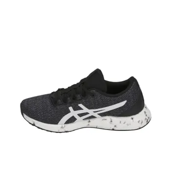 Asics Hypergel  yu Cushioning Breathable Lightweight Low Top Kids' Running Shoes Black White Teenagers