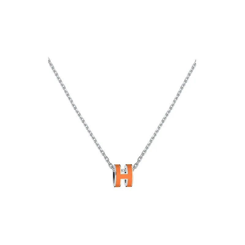 HERMES POP H Collection Metal Necklaces Women's Silver Chain-0