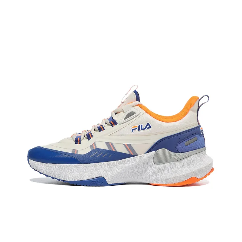 FILA Neuron 5 Cushioning Anti Slip And Wear Resistant Coverage Low Top Running Shoes Unisex White Gray Korean Style-1