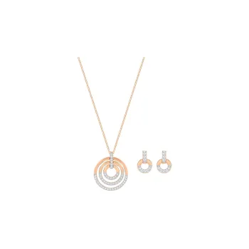 Swarovski Circle Necklaces Women's Rose Gold