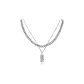 White Silver, Cuban Head Layering Necklace