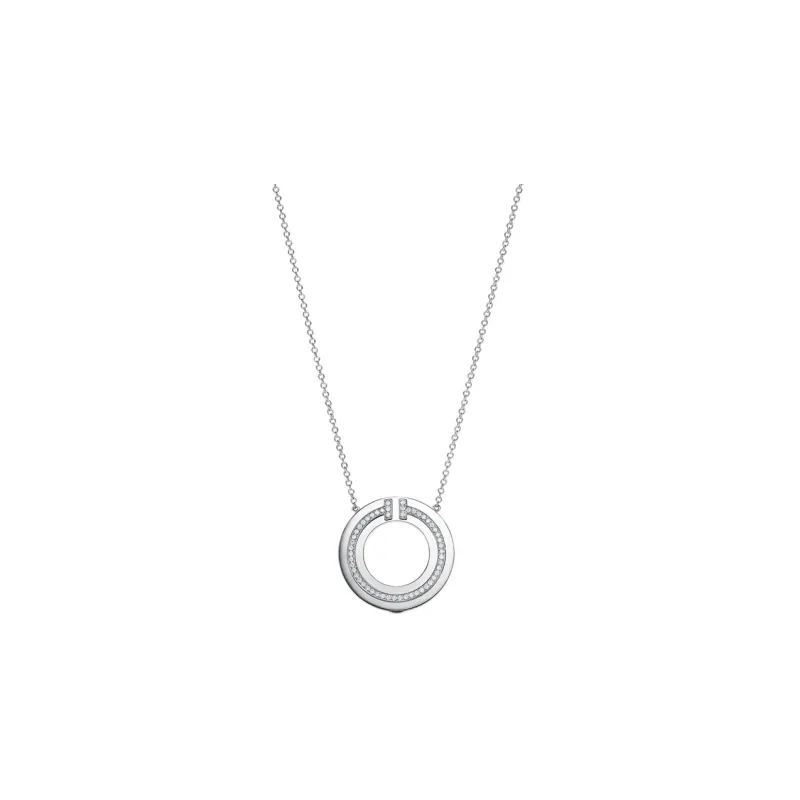 TIFFANY & CO. T 18K White Gold Necklaces Women's White Gold-0