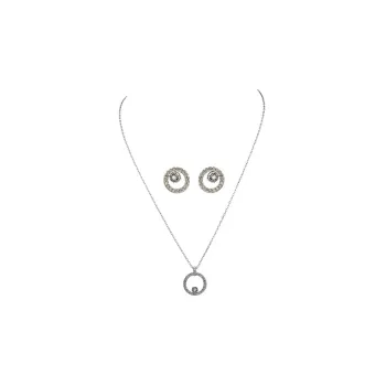 Swarovski Circle Necklaces Women's Silvery White