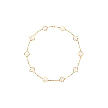 Van Cleef & Arpels 10's 18kt Yellow Gold Alhambra Mother of pearl Necklace