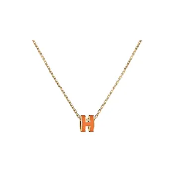HERMES POP H Collection Gold Plated Necklaces Women's