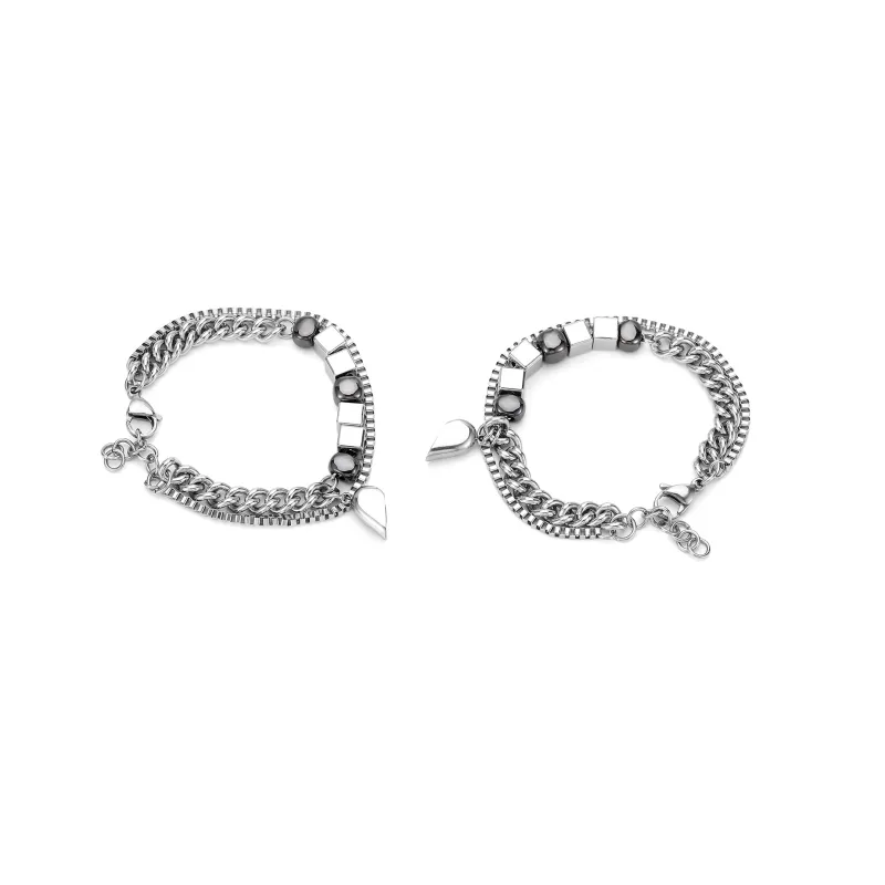 GENANX Bracelets Unisex Silvery White-2