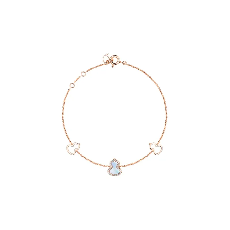 Qeelin Petite Wulu Rose Gold Diamond With Mother Of Pearl Bracelets Women's-0