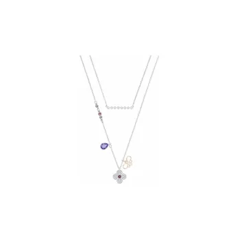 Swarovski Glowing Clover Metal Necklaces Women's Silver