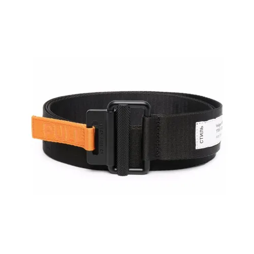 HERON PRESTON Men’s Tape Logo Belt Wide 4cm Black