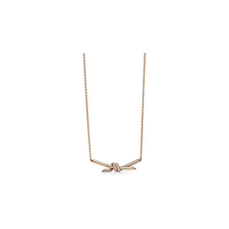 TIFFANY & CO. Knot Collection Rose Gold Necklaces Women's-1