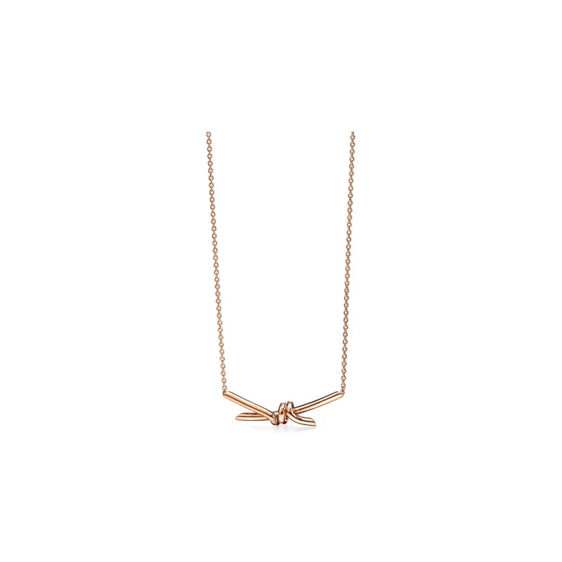TIFFANY & CO. Knot Collection Rose Gold Necklaces Women's-2